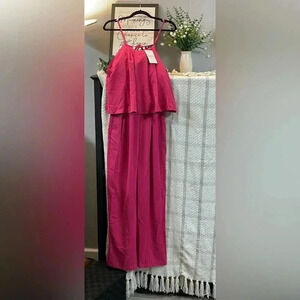 PrettyGarden Pink Jumpsuit NWT with Pockets Size Small